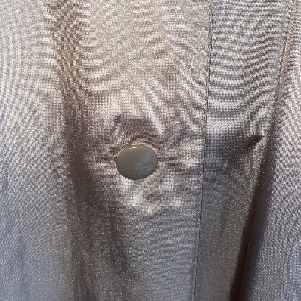 Windsor Bay women’s vintage Metallic pewter long belted Trench Coat Size 8 - Picture 5 of 12